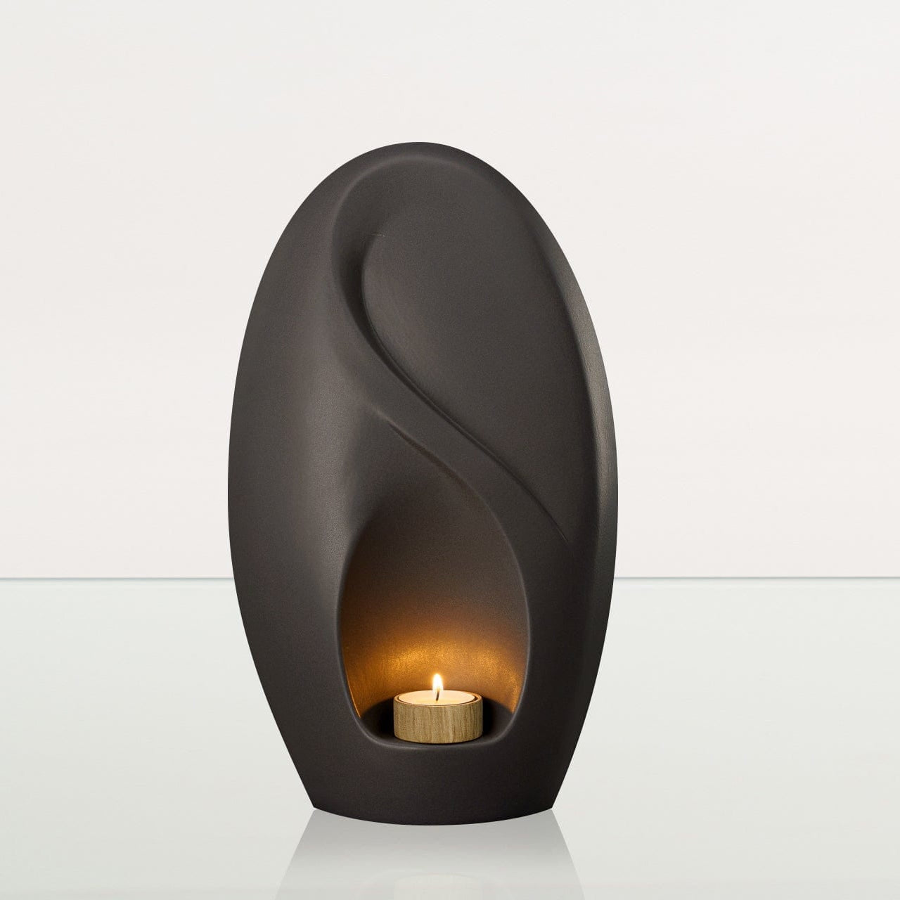 Eternity Handmade Cremation Urn for Ashes - Large Urn | Grey Matte | Ceramic - Pulvis Art Urns