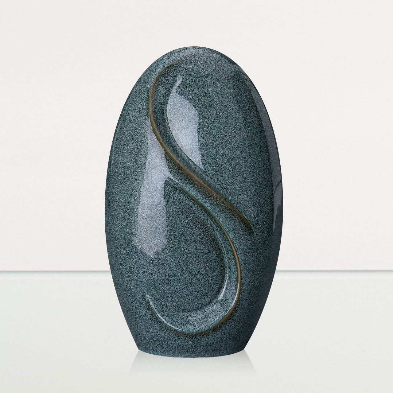 Eternity Handmade Cremation Urn for Ashes - Large Urn | Oily Green Melange - Pulvis Art Urns