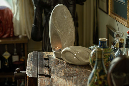 Eternity Handmade Cremation Urn for Ashes - Large | White | Ceramic Urn - Pulvis Art Urns