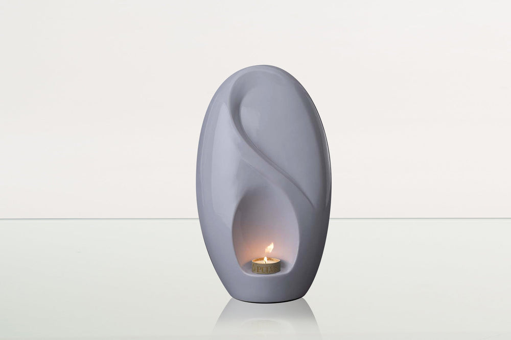 Pulvis Art Urns Adult Size Urn Eternity Handmade Cremation Urn for Ashes - Large | White | Ceramic Urn