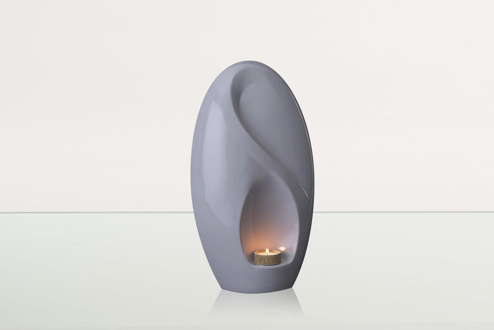 Pulvis Art Urns Adult Size Urn Eternity Handmade Cremation Urn for Ashes - Large | White | Ceramic Urn