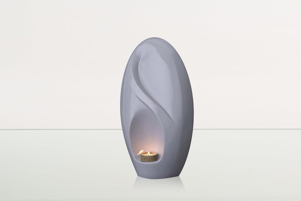 Pulvis Art Urns Adult Size Urn Eternity Handmade Cremation Urn for Ashes - Large | White | Ceramic Urn