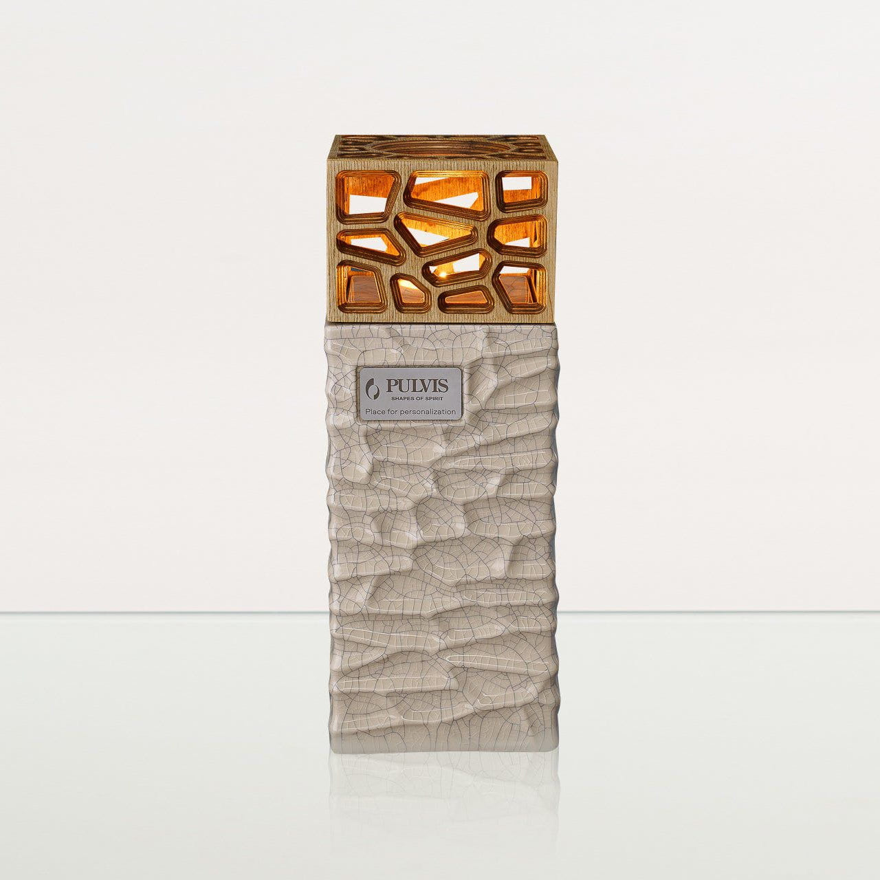 "Everlasting Flame" Cremation Urn for Ashes - Craquelure | Ceramic Urn - Pulvis Art Urns