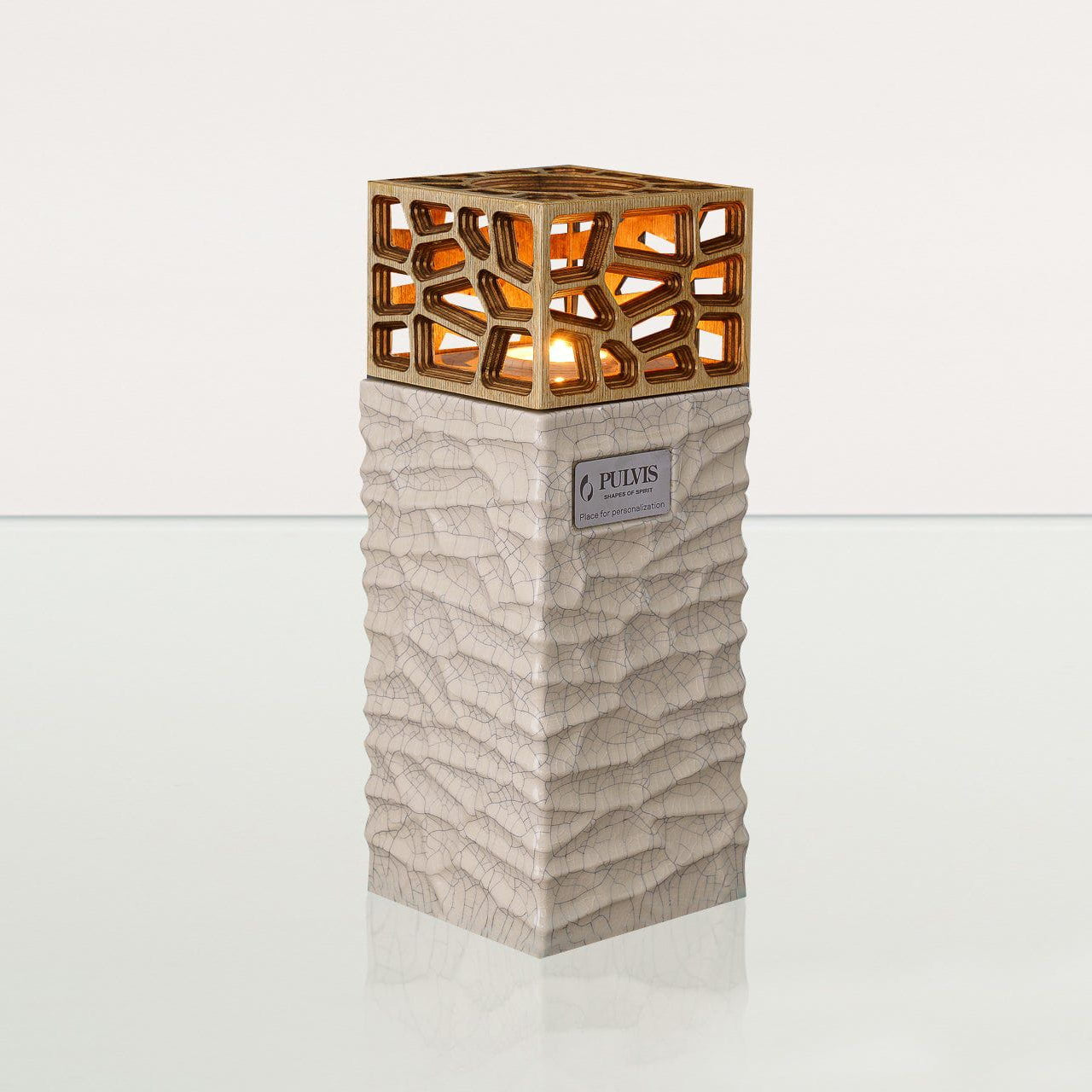 "Everlasting Flame" Cremation Urn for Ashes - Craquelure | Ceramic Urn - Pulvis Art Urns