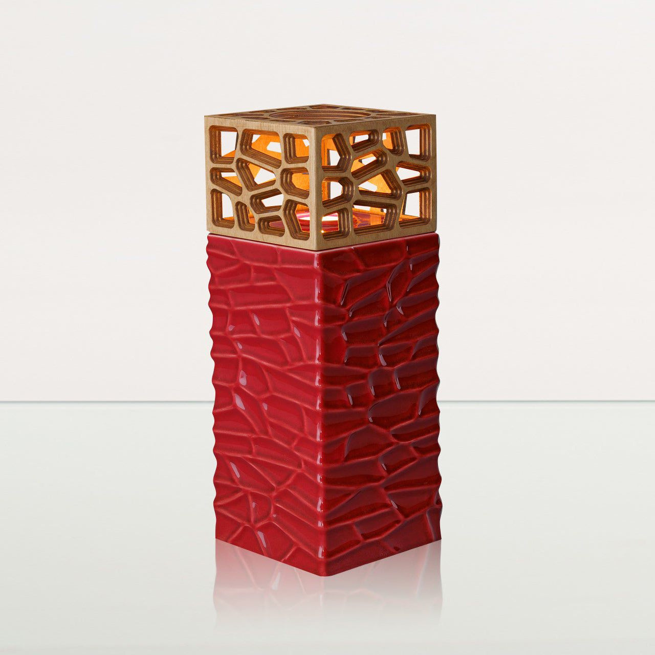 "Everlasting Flame" Cremation Urn for Ashes - Red | Ceramic Urn - Pulvis Art Urns