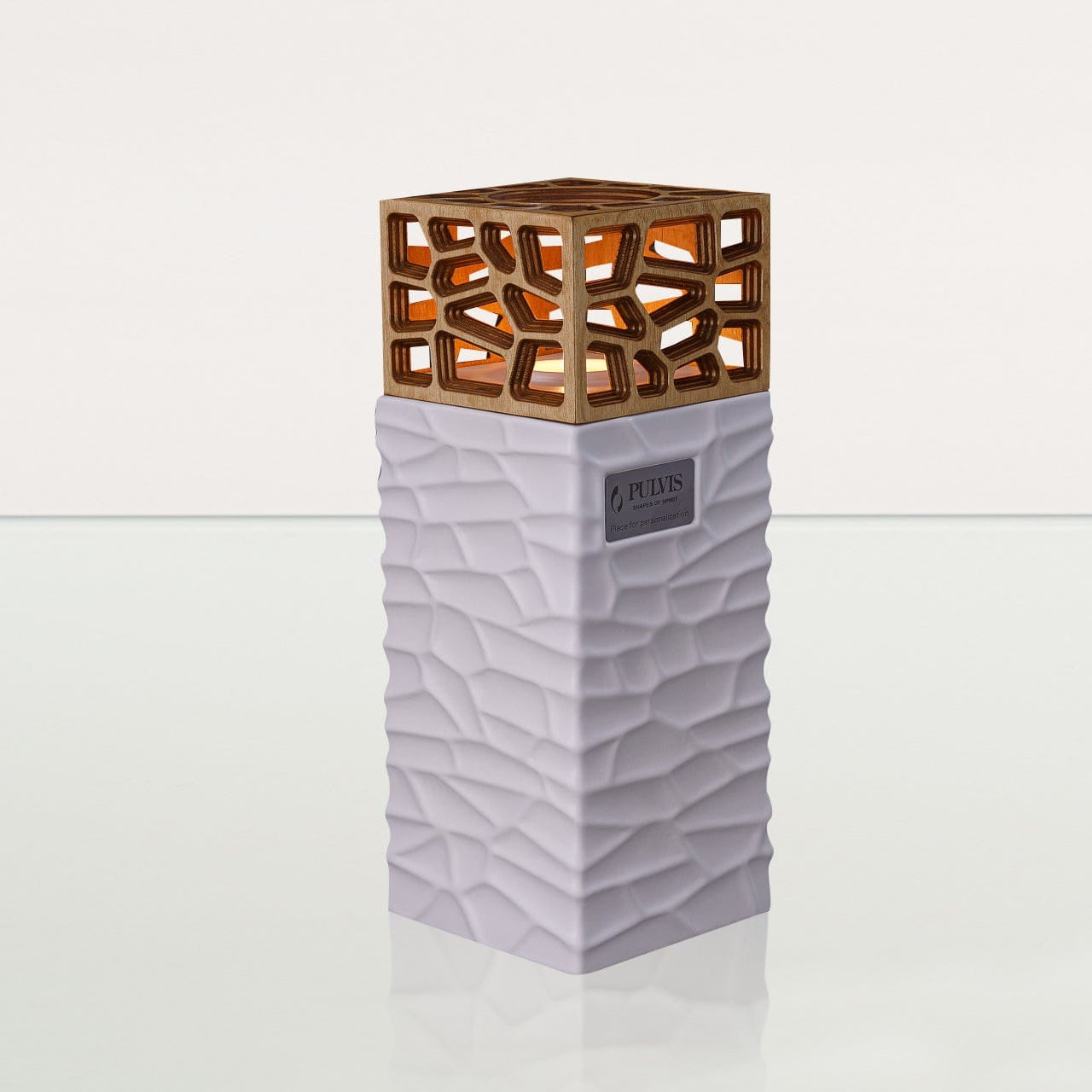 "Everlasting Flame" Cremation Urn for Ashes - White Matte | Ceramic Urn - Pulvis Art Urns