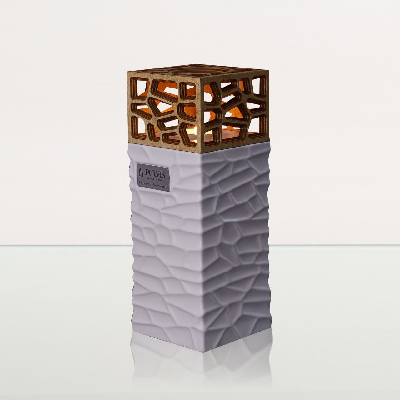 "Everlasting Flame" Cremation Urn for Ashes - White Matte | Ceramic Urn - Pulvis Art Urns