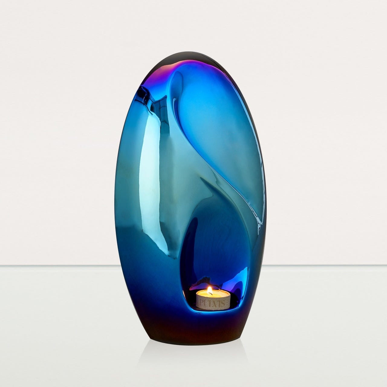 Exclusive Cremation Urn for Ashes "Eternity" - Large | Glossy Blue - Pulvis Art Urns