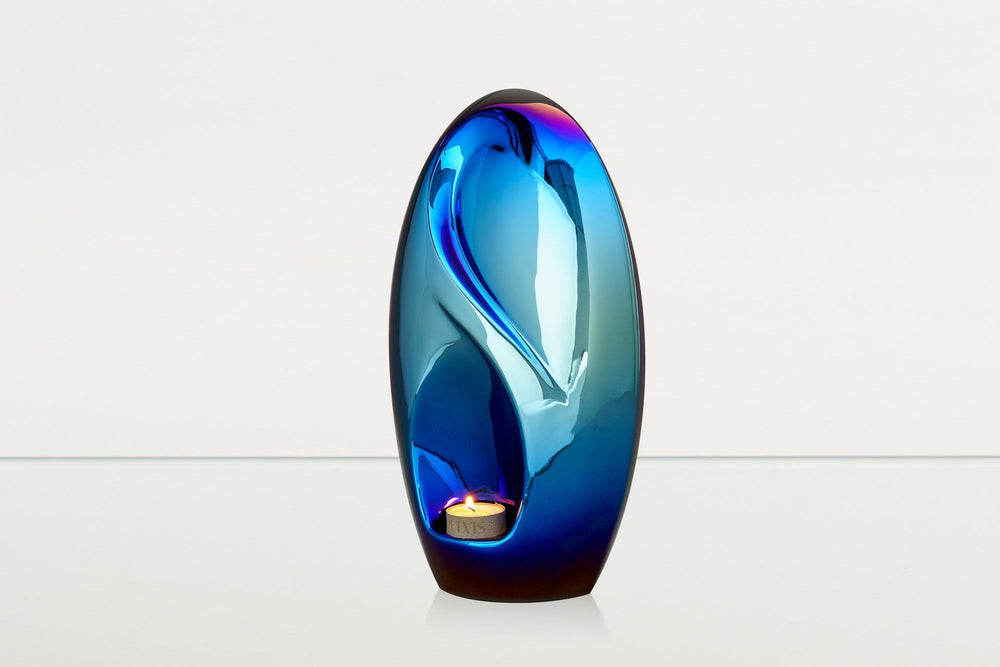 
                  
                    Pulvis Art Urns Adult Size Urn Exclusive Cremation Urn for Ashes "Eternity" - Large | Glossy Blue
                  
                