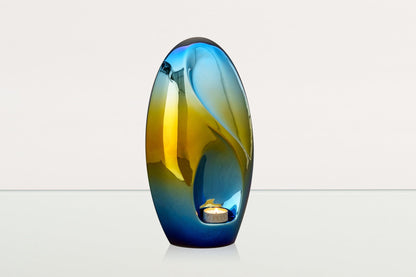 Exclusive Cremation Urn for Ashes "Eternity" - Large | Shiny Yellow Urn - Pulvis Art Urns