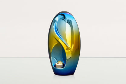 Exclusive Cremation Urn for Ashes "Eternity" - Large | Shiny Yellow Urn - Pulvis Art Urns