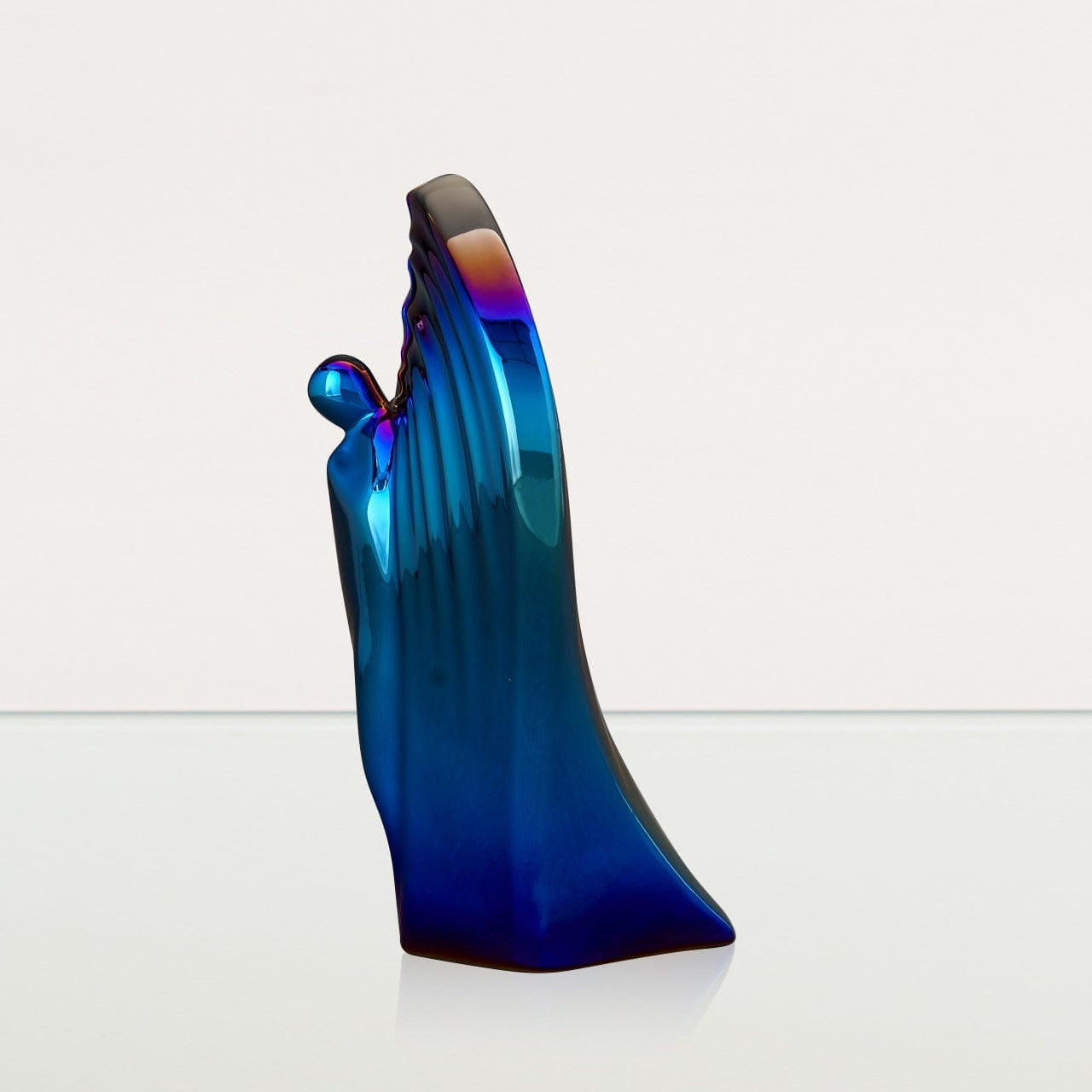 Exclusive Cremation Urn for Ashes "Guardian" - Large | Glossy Blue Urn - Pulvis Art Urns