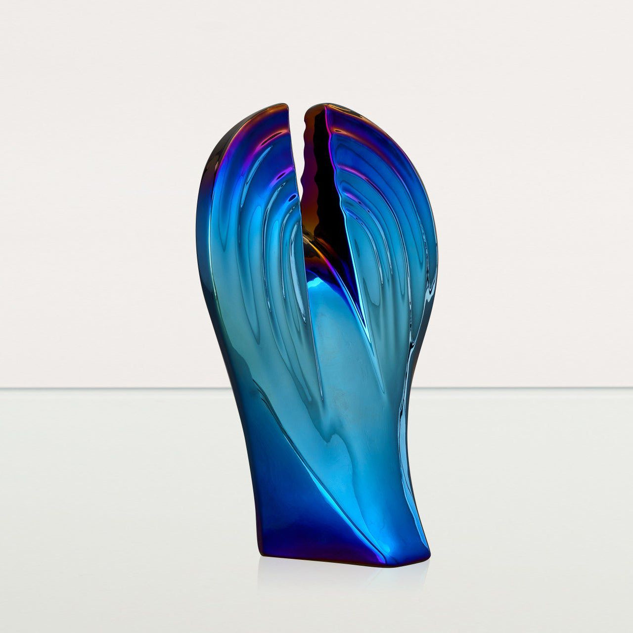 Exclusive Cremation Urn for Ashes "Guardian" - Large | Glossy Blue Urn - Pulvis Art Urns