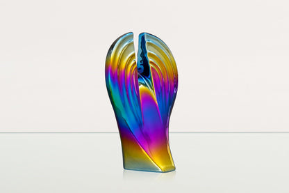 Exclusive Cremation Urn for Ashes "Guardian" - Large | Rainbow Chrome Urn - Pulvis Art Urns