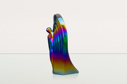 Exclusive Cremation Urn for Ashes "Guardian" - Large | Rainbow Chrome Urn - Pulvis Art Urns