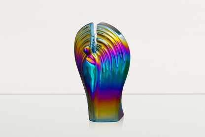 Exclusive Cremation Urn for Ashes "Guardian" - Large | Rainbow Chrome Urn - Pulvis Art Urns