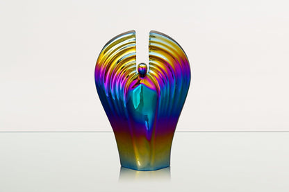 Exclusive Cremation Urn for Ashes "Guardian" - Large | Rainbow Chrome Urn - Pulvis Art Urns