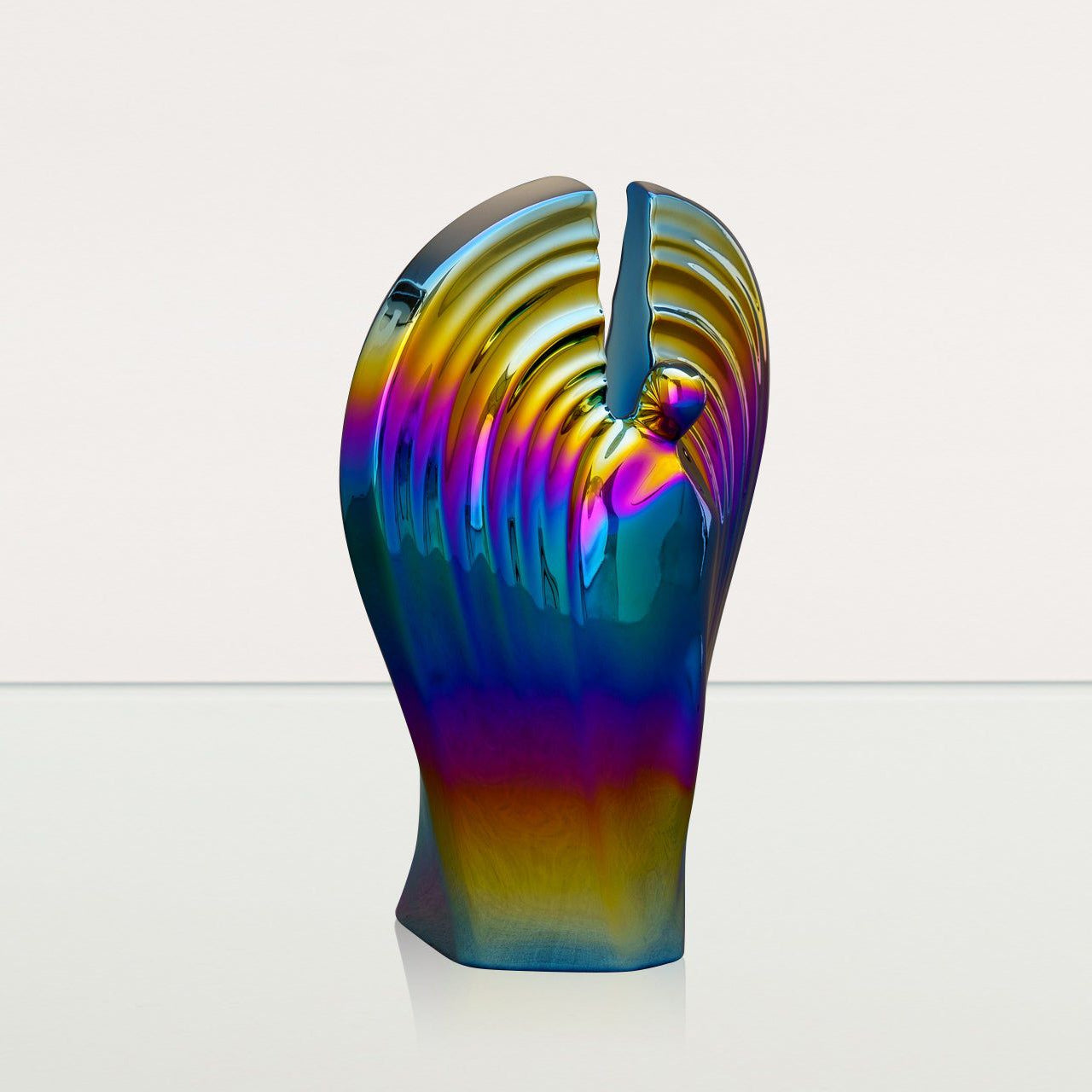 Exclusive Cremation Urn for Ashes "Guardian" - Large | Rainbow Chrome Urn - Pulvis Art Urns