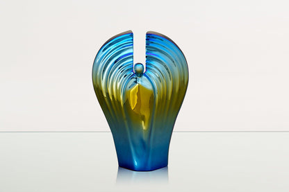 Exclusive Cremation Urn for Ashes "Guardian" - Large | Shiny Yellow Urn - Pulvis Art Urns