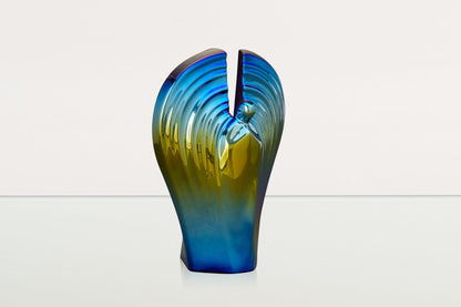 Exclusive Cremation Urn for Ashes "Guardian" - Large | Shiny Yellow Urn - Pulvis Art Urns