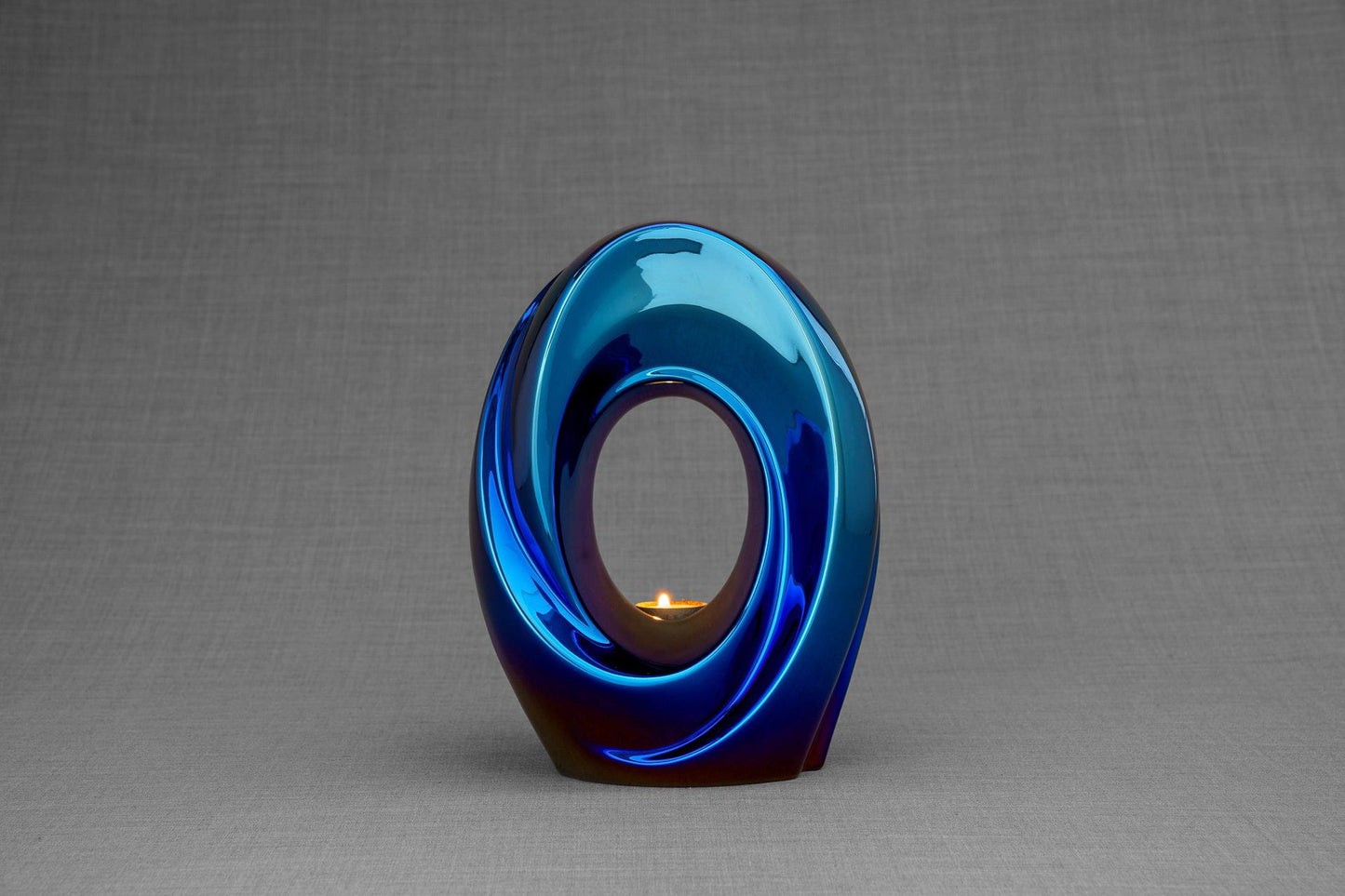 Pulvis Art Urns Adult Size Urn Exclusive Cremation Urn for Ashes "The Passage" - Large | Glossy Blue