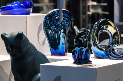 Exclusive Cremation Urn for Ashes "The Passage" - Large | Glossy Blue Urn - Pulvis Art Urns