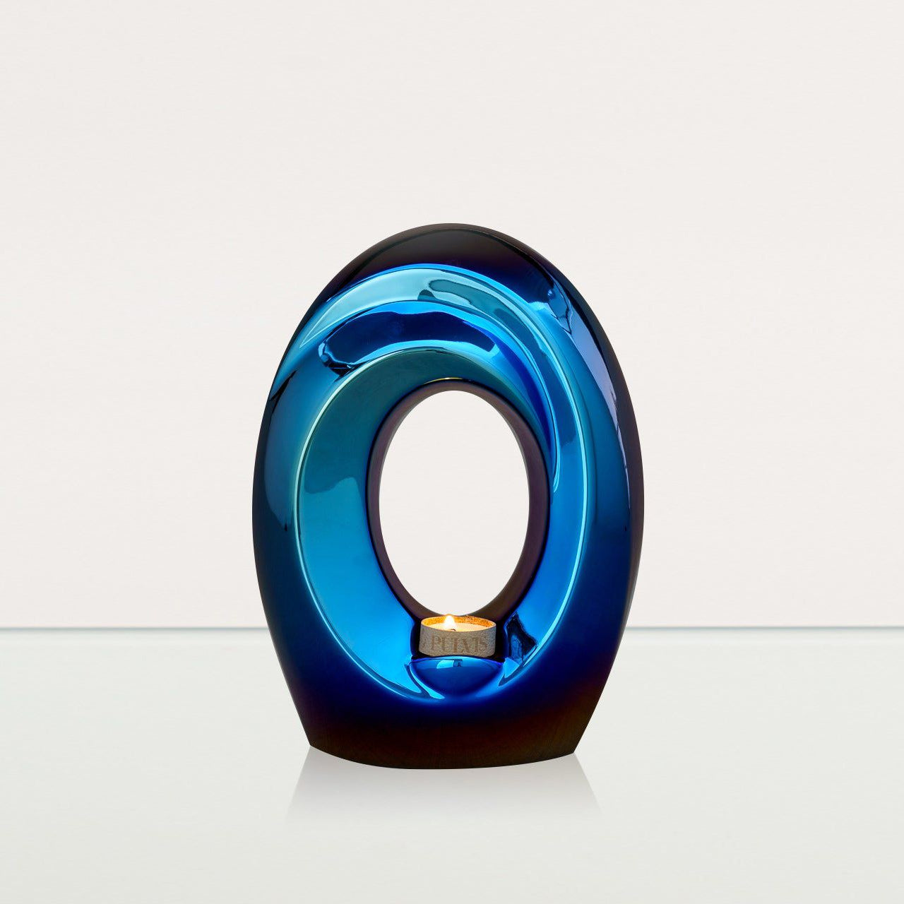 Exclusive Cremation Urn for Ashes "The Passage" - Large | Glossy Blue Urn - Pulvis Art Urns