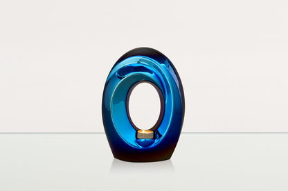 Exclusive Cremation Urn for Ashes "The Passage" - Large | Glossy Blue Urn - Pulvis Art Urns
