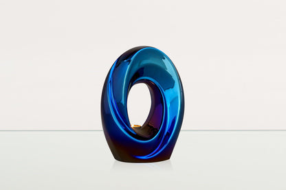 Exclusive Cremation Urn for Ashes "The Passage" - Large | Glossy Blue Urn - Pulvis Art Urns