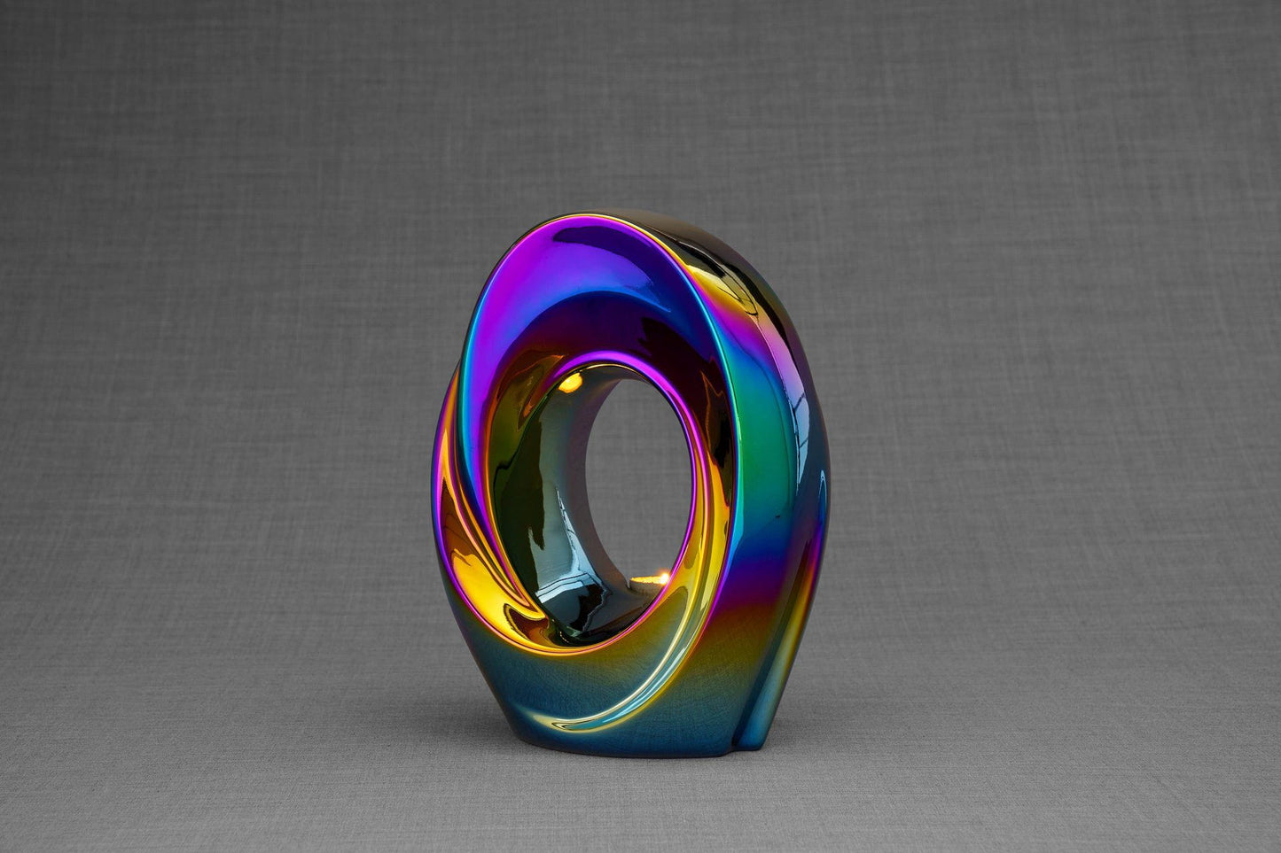 Pulvis Art Urns Adult Size Urn Exclusive Cremation Urn for Ashes "The Passage" - Large | Rainbow Chrome