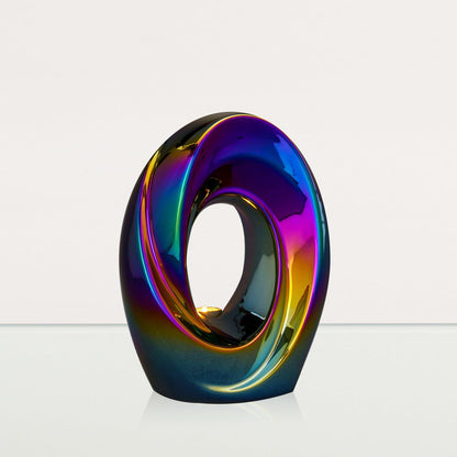 Exclusive Cremation Urn for Ashes "The Passage" - Large | Rainbow Chrome Urn - Pulvis Art Urns