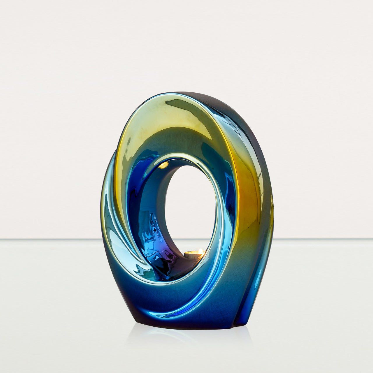 Exclusive Cremation Urn for Ashes "The Passage" - Large | Shiny Yellow Urn - Pulvis Art Urns