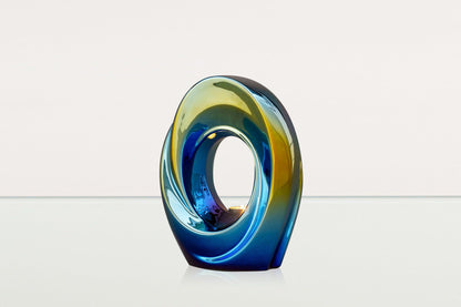 Exclusive Cremation Urn for Ashes "The Passage" - Large | Shiny Yellow Urn - Pulvis Art Urns