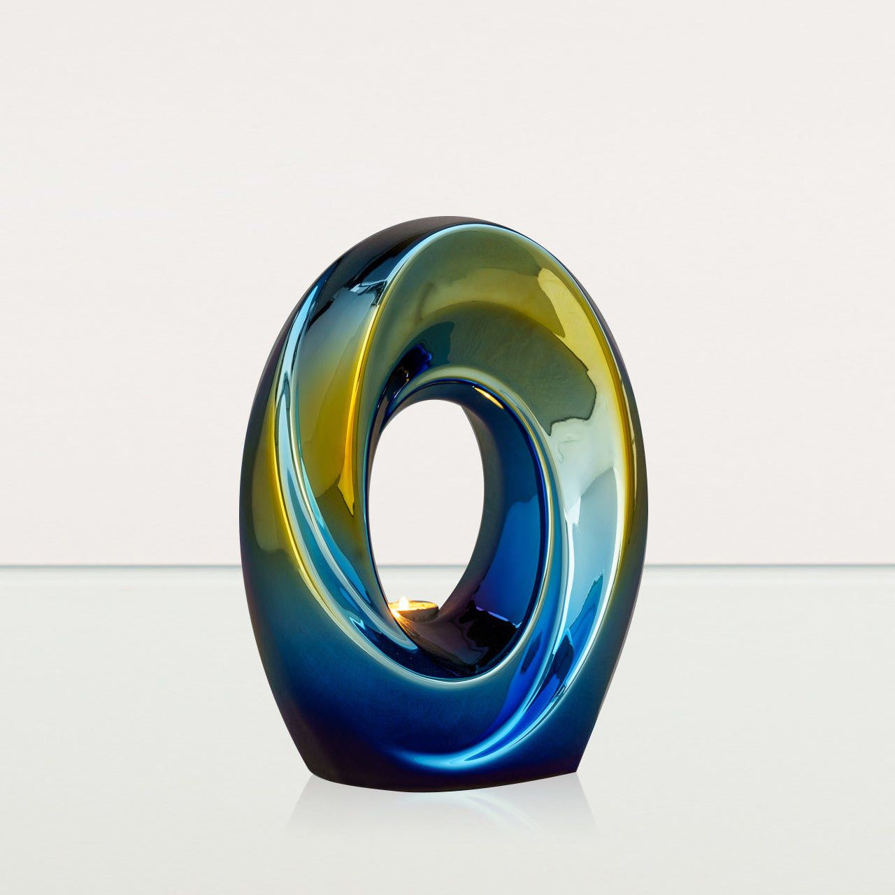 Exclusive Cremation Urn for Ashes "The Passage" - Large | Shiny Yellow Urn - Pulvis Art Urns