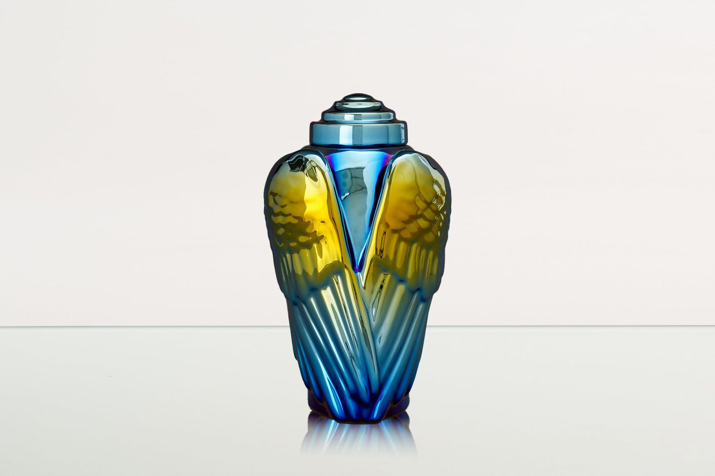 
                  
                    Pulvis Art Urns Adult Size Urn Exclusive Cremation Urn for Ashes "Wings" - Large | Shiny Yellow Urn
                  
                