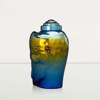 Exclusive Cremation Urn for Ashes "Wings" - Large | Shiny Yellow Urn - Pulvis Art Urns