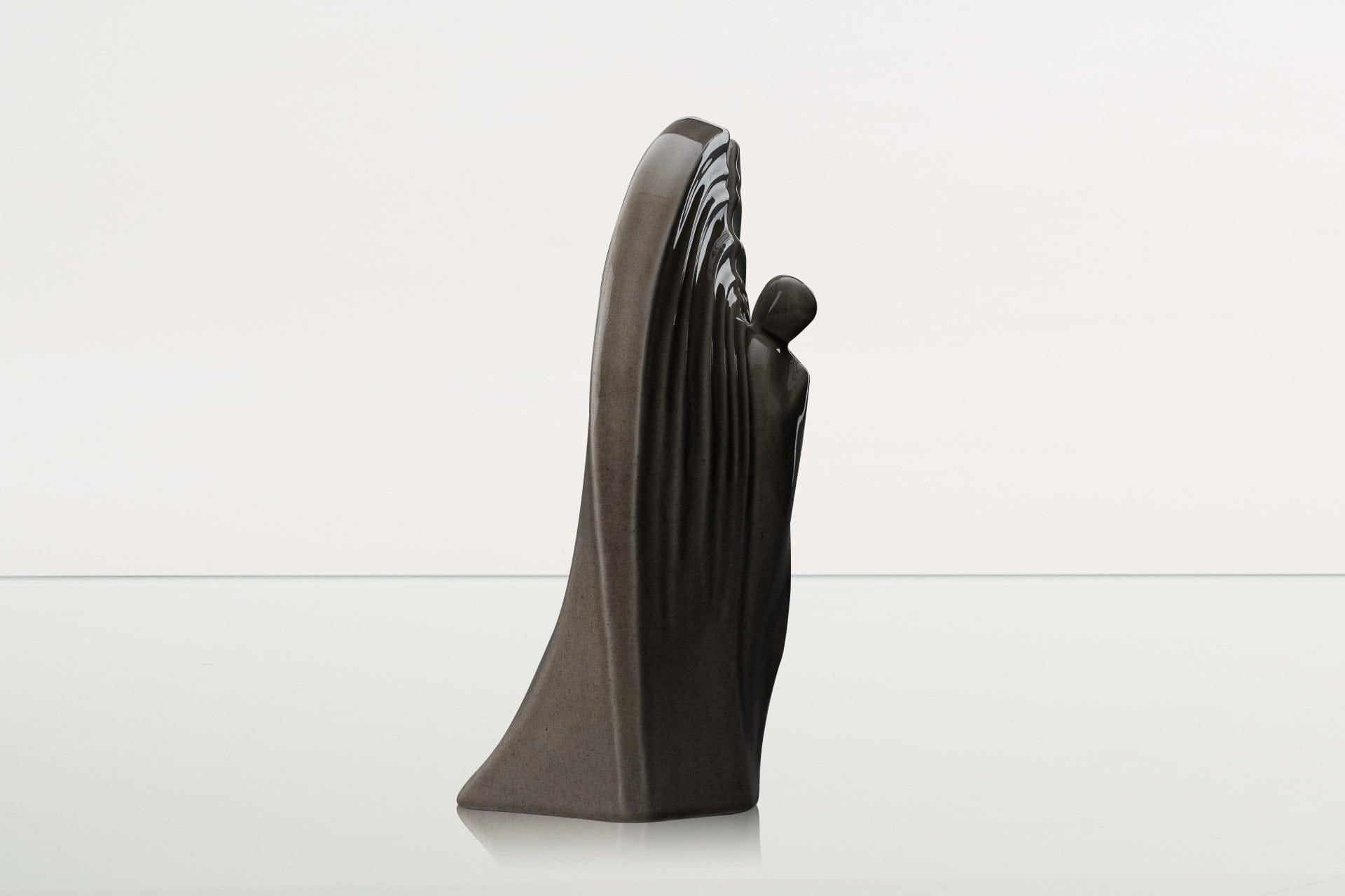 Guardian Handmade Cremation Urn for Ashes - Large | Beige Grey | Ceramic Urn - Pulvis Art Urns