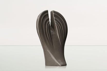 Guardian Handmade Cremation Urn for Ashes - Large | Beige Grey | Ceramic Urn - Pulvis Art Urns