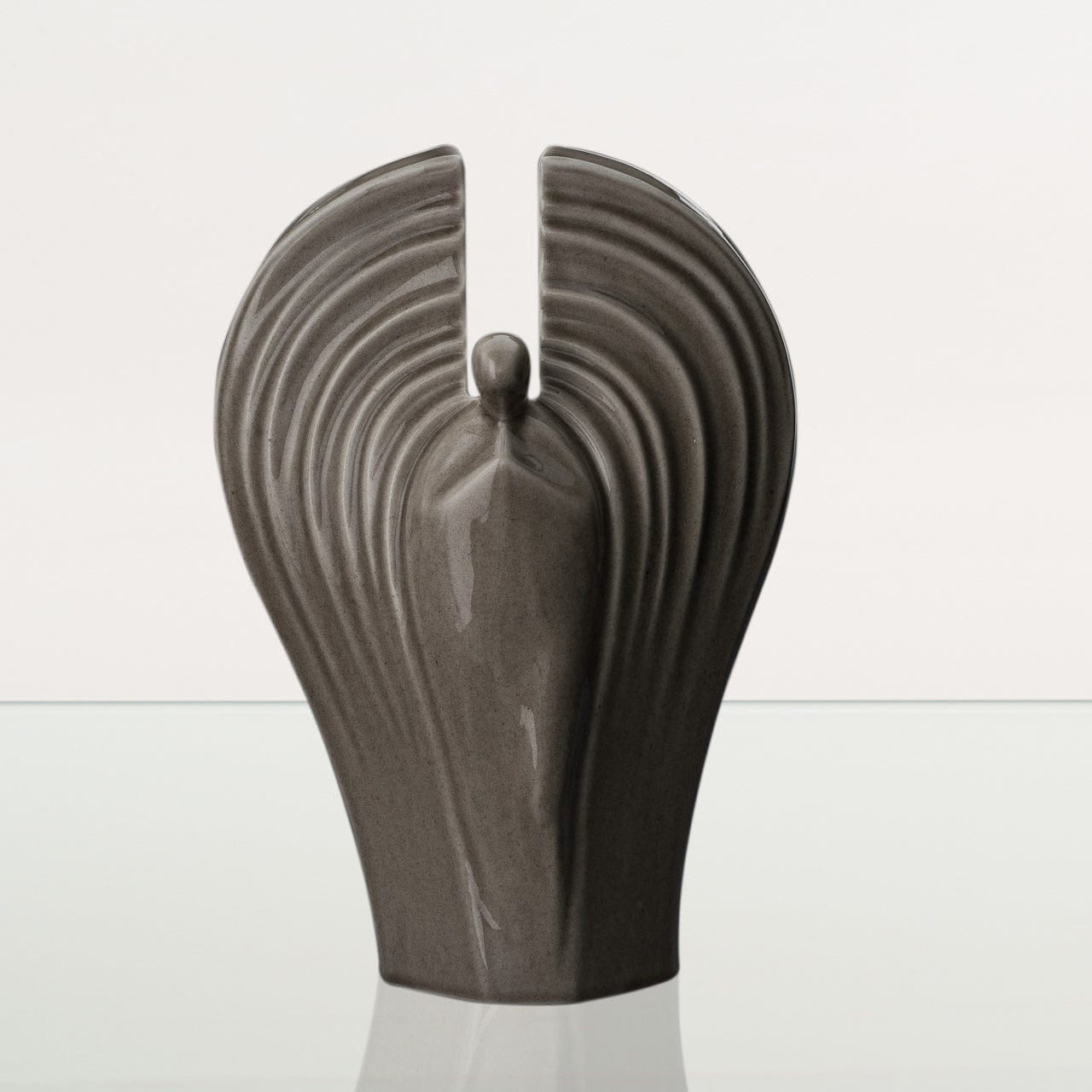 Guardian Handmade Cremation Urn for Ashes - Large | Beige Grey | Ceramic Urn - Pulvis Art Urns