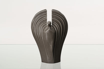 Guardian Handmade Cremation Urn for Ashes - Large | Beige Grey | Ceramic Urn - Pulvis Art Urns