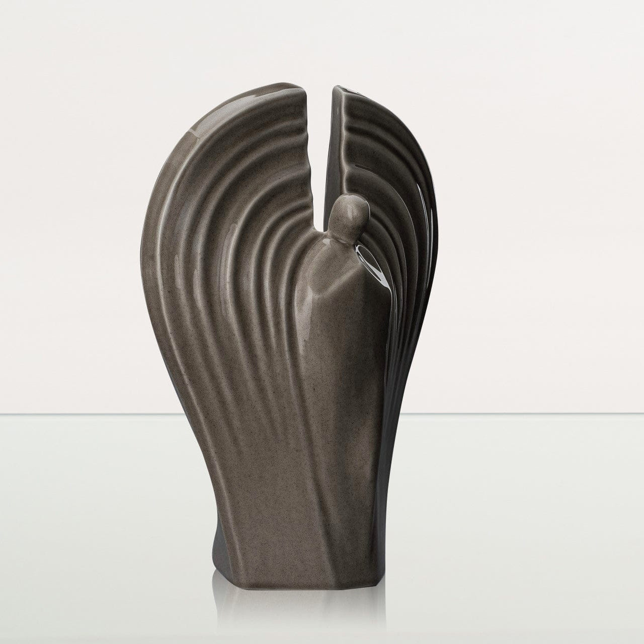 Guardian Handmade Cremation Urn for Ashes - Large | Beige Grey | Ceramic Urn - Pulvis Art Urns