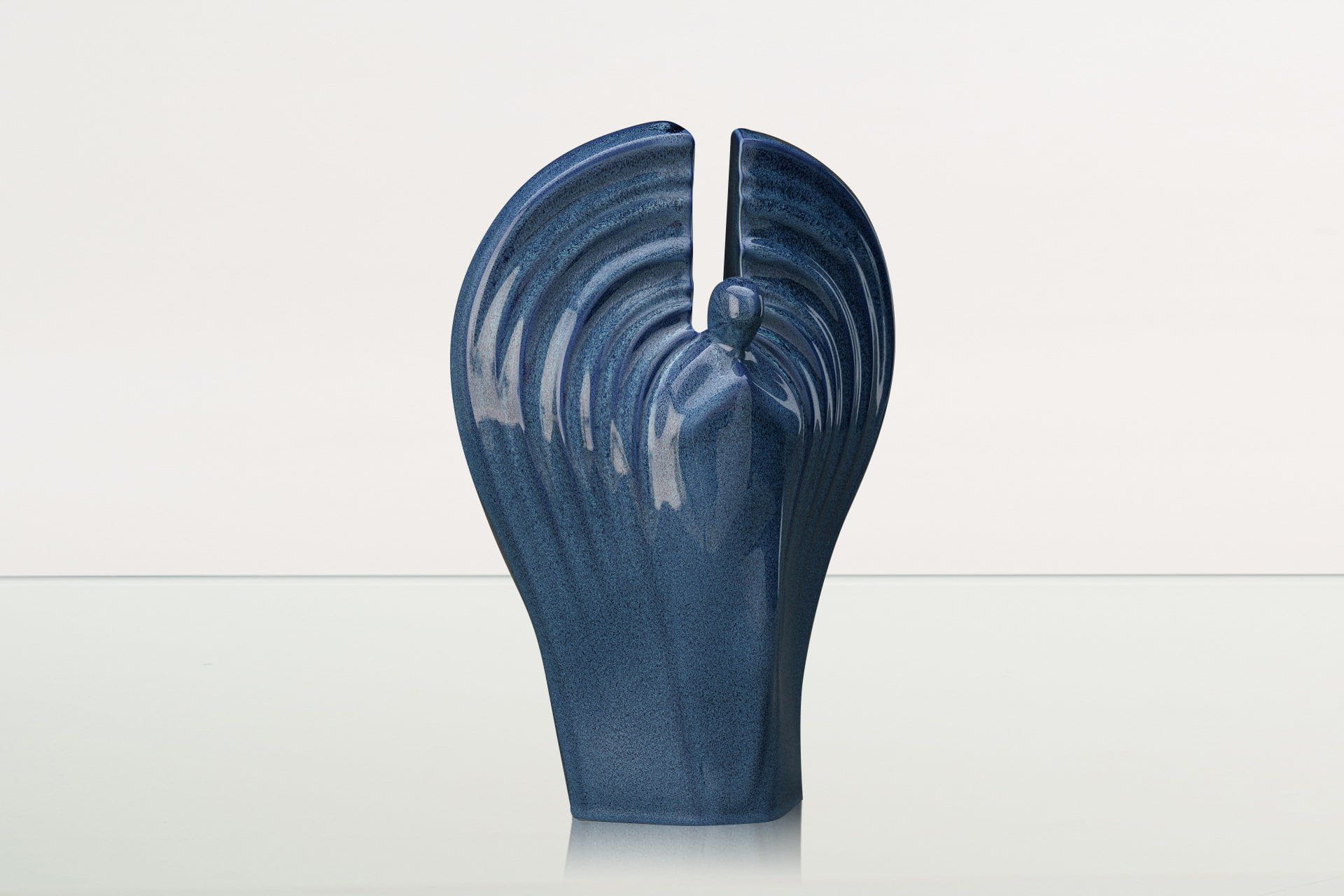 Guardian Handmade Cremation Urn for Ashes - Large | Blue Melange | Ceramic Urn - Pulvis Art Urns