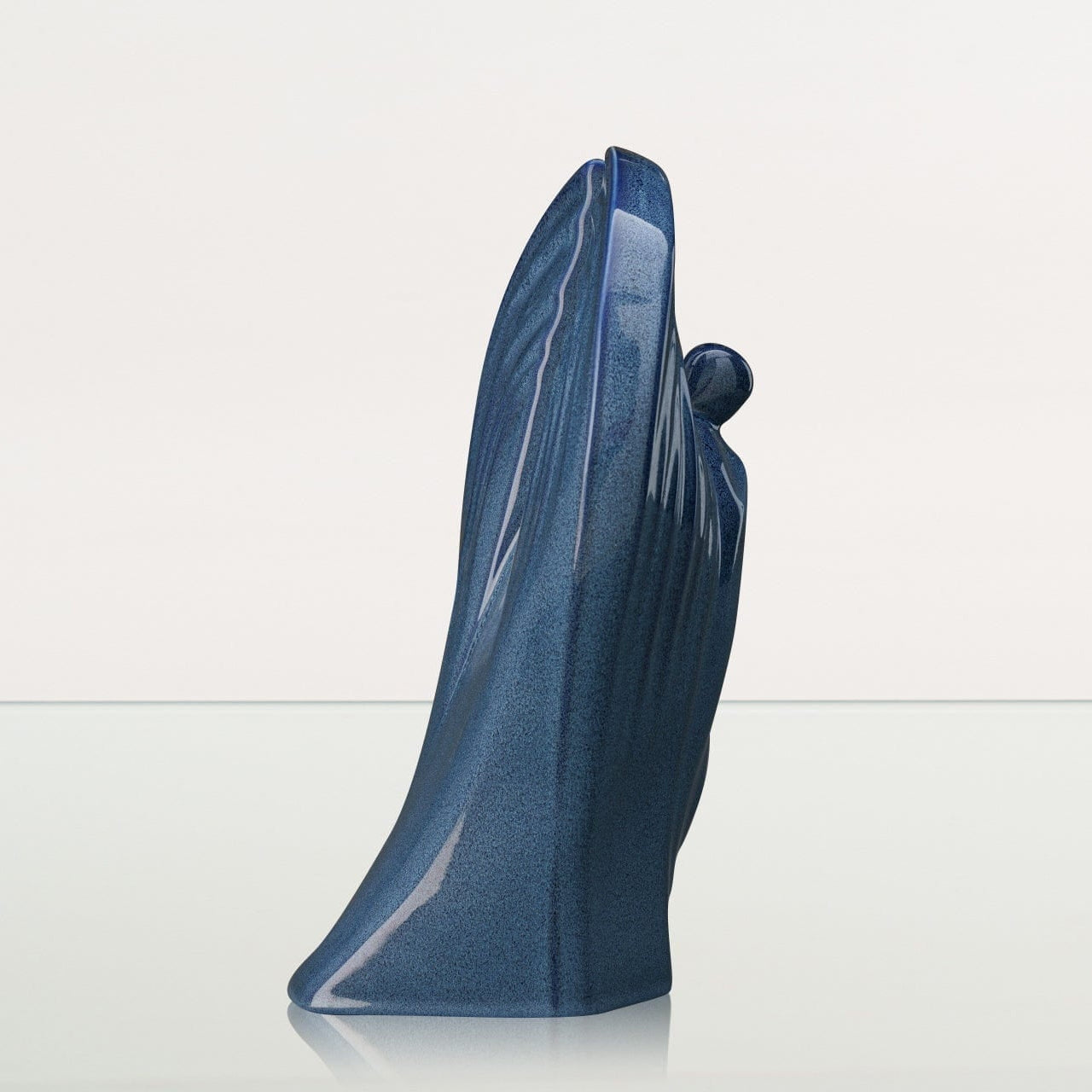 Guardian Handmade Cremation Urn for Ashes - Large | Blue Melange | Ceramic Urn - Pulvis Art Urns