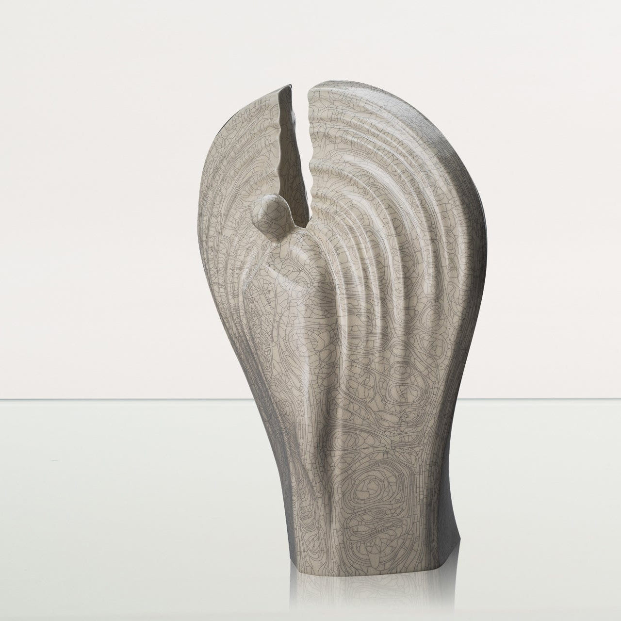 Guardian Handmade Cremation Urn for Ashes - Large | Craquelure | Ceramic Urn - Pulvis Art Urns