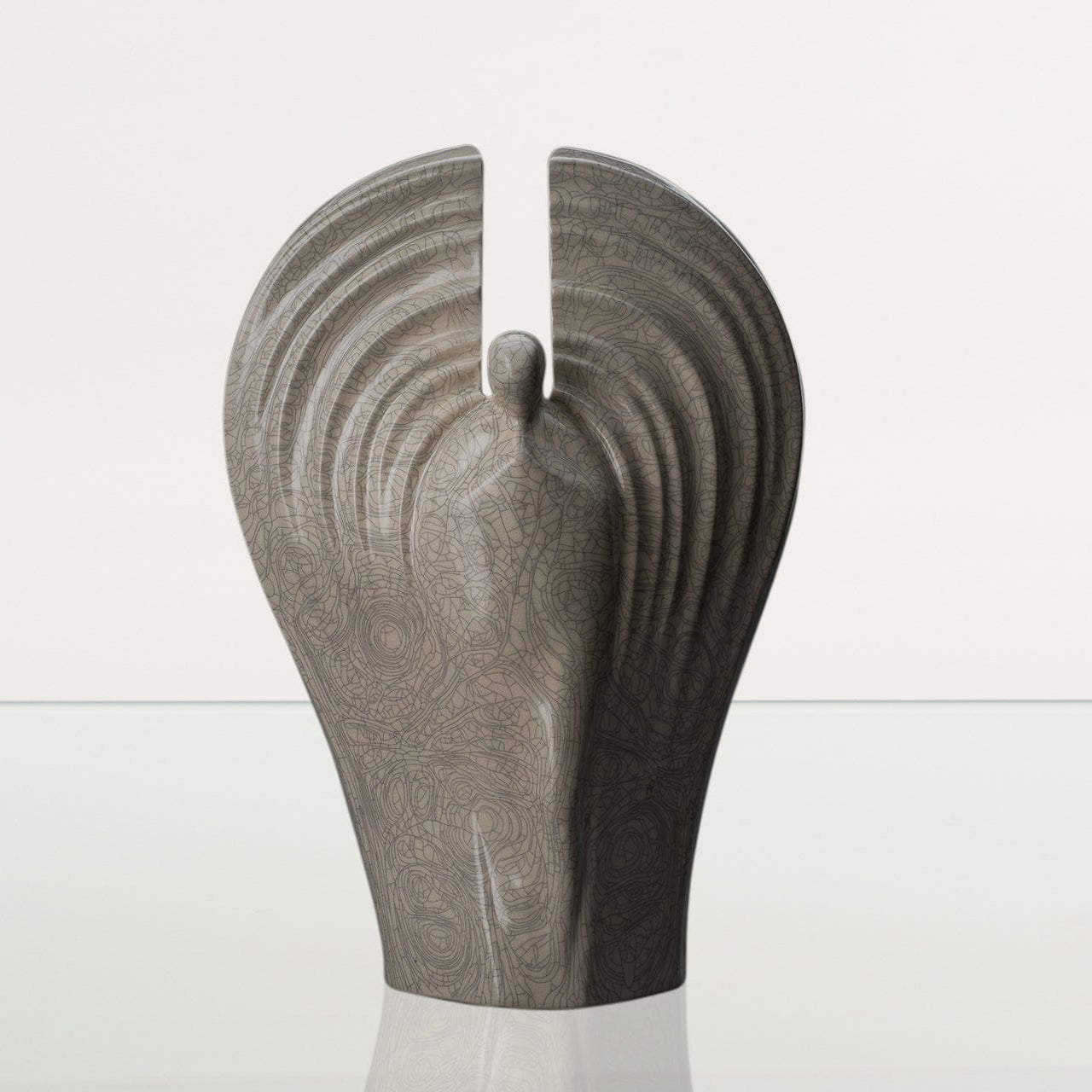 Guardian Handmade Cremation Urn for Ashes - Large | Craquelure | Ceramic Urn - Pulvis Art Urns