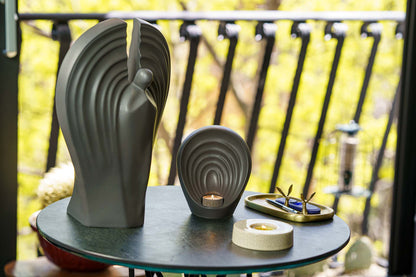 Guardian Handmade Cremation Urn for Ashes - Large | Gray Matte | Ceramic Urn - Pulvis Art Urns