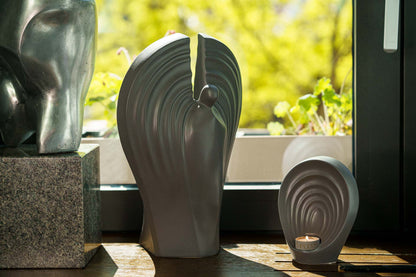 Guardian Handmade Cremation Urn for Ashes - Large | Gray Matte | Ceramic Urn - Pulvis Art Urns