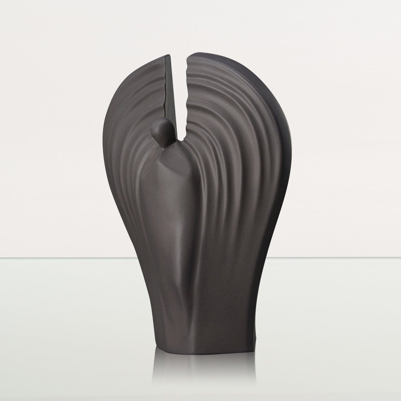 Guardian Handmade Cremation Urn for Ashes - Large | Gray Matte | Ceramic Urn - Pulvis Art Urns