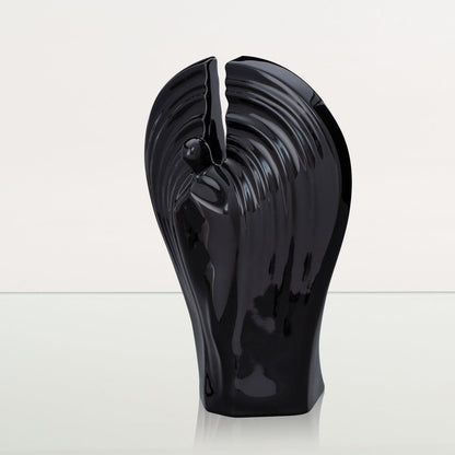 Guardian Handmade Cremation Urn for Ashes - Large | Lamp Black | Ceramic Urn - Pulvis Art Urns