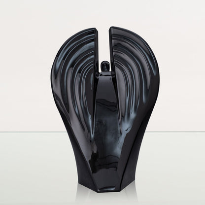 Guardian Handmade Cremation Urn for Ashes - Large | Lamp Black | Ceramic Urn - Pulvis Art Urns